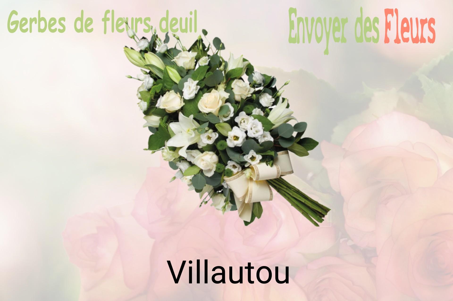 Gerbe de fleurs de deuil livrée à Villautou